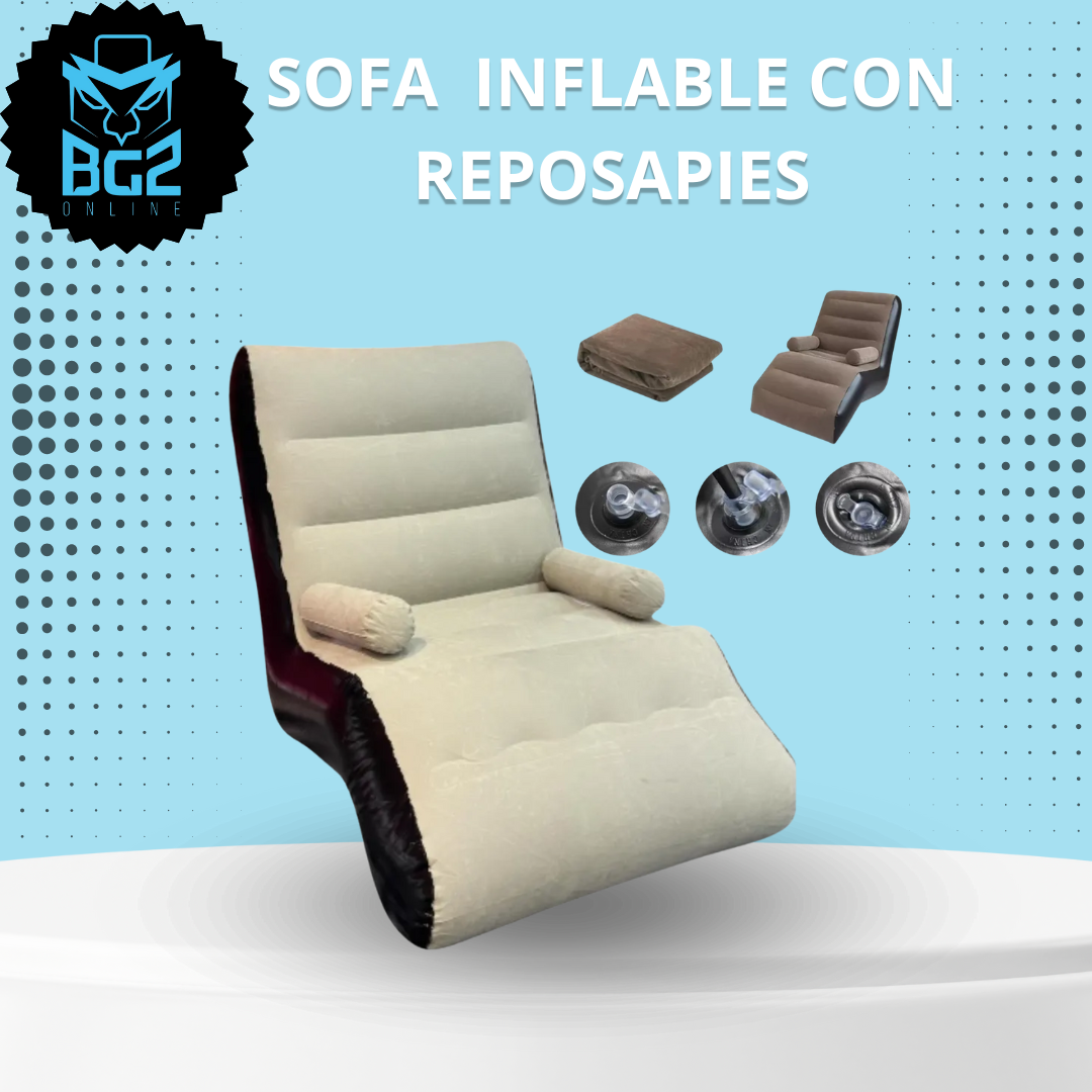 SOFA INFABLE CON REPOSAPIES